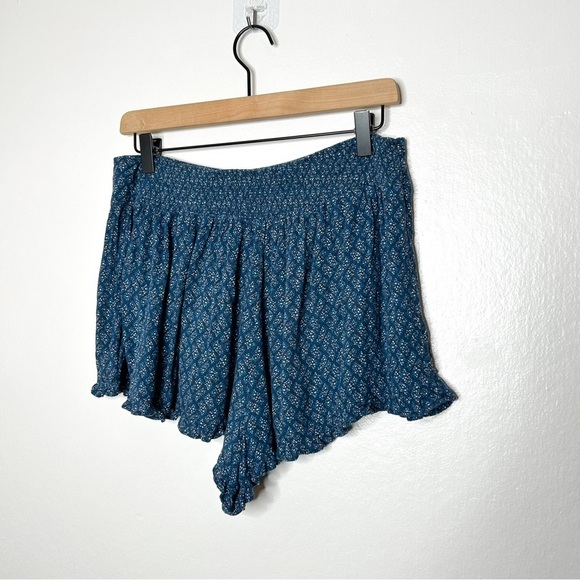 American Eagle Outfitters Flowy Pull‎ On Boho Print Shorts Blue Medium M - Picture 5 of 7